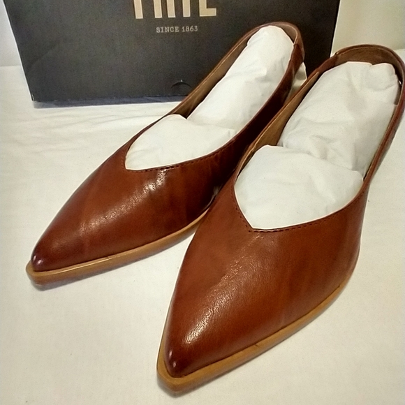 Frye Shoes - Frye Kenzie Leather Slingback Ballerina Flats
